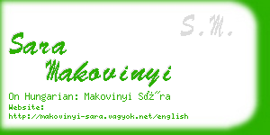 sara makovinyi business card